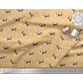thumbnail image 2 of Soimoi Orange Moss Georgette Fabric Bird,Paw & Cocker Spaniel Dog Print Sewing Fabric Yard 42 Inch Wide, 2 of 3