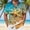 #788-Blue, variant on Ceisia Men's Surge Shallow Beach Starfish Print Short Sleeve Button Down Hawaiian Shirt With Chest Pocket Blue S Gifts