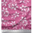 thumbnail image 1 of Soimoi Pink Poly Georgette Fabric Dot & Floral Printed Craft Fabric by The Yard 52 Inch Wide, 1 of 3
