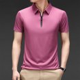 thumbnail image 2 of BOBOGOJP Men Summer Button Down Shirts Classic Short Sleeve Basic Button Down T-Shirt with Pocket,Pink XL, 2 of 5