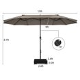thumbnail image 2 of Gymax Parasol de Patio Double Face de 15 Pi, Parasol de Marché Jumelé avec Base Améliorée, Café, 2 of 7