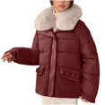 thumbnail image 4 of Jienlioq Manteau Matelassé d'Hiver pour Femme Veste à Capuche Décontractée Colorée à Manches Longues Rouge 2TG, 4 of 7