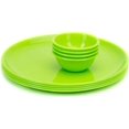 thumbnail image 3 of Ensemble de Vaisselle Rond Incassable pour Micro-Ondes Grandes Assiettes Ensemble de 6 Petites Assiettes Ensemble 6 & 6 Pcs Petit Bol, Fabriqué en Inde (Vert, Ensemble de 18), 3 of 4