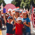 thumbnail image 2 of Clip On Fan Flag Fan -4Th of July Folding Hand Fan -13 Inch Large Fan Folding Fan Clip Fan for Outdoor Wedding Party Decoration Set 4Th of July Party Decorations, 2 of 9