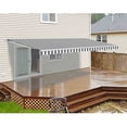 thumbnail image 1 of ALEKO Retractable Motorized Patio Awning 16x10 ft, Gray and White Striped Color, 1 of 9