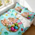 thumbnail image 4 of Easter 3 Piece Bedding Set, Cartoon Rabbits and Eggs Pattern, Microfiber Duvet Cover with 2 Pillowcases, Festive Home Decor Accents for Bedroom, 4 of 6