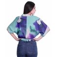 thumbnail image 4 of Moomaya Hauts Cache-Cœur pour Femmes Imprimés Taille Élastique Manches Boxy Blouse Cache-Cœur Décontractée, 4 of 4