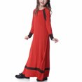 thumbnail image 4 of Birdeem Robe Longue Musulmane pour Filles Moyennes et Grandes, Manches Longues, Col en V, Robe à Blocs de Couleur, 4 of 6