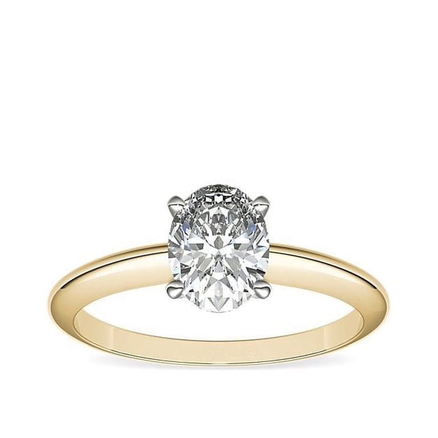 1.00 Carat Excellent Oval Cut Natural Diamond Solitaire Beautiful Ring for Girls Solid 18K Yellow Gold Size 11.5