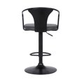 thumbnail image 4 of Armen Living Eagle Tabouret de Bar Moderne Réglable en Similicuir Gris et Noir, 4 of 5
