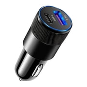 Riforla 3.1A USB C PD Rapid Car Charger Aluminum Steel Design Portable USB Power Car Adapter for Phones & Devices Fast Charging Metal Auto Charger Car charger USB B