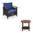 thumbnail image 2 of Gymax Ensemble de Conversation en Rotin Osier pour Patio 3 Pcs Ensemble de Meubles d'Extérieur avec Coussin, 2 of 10