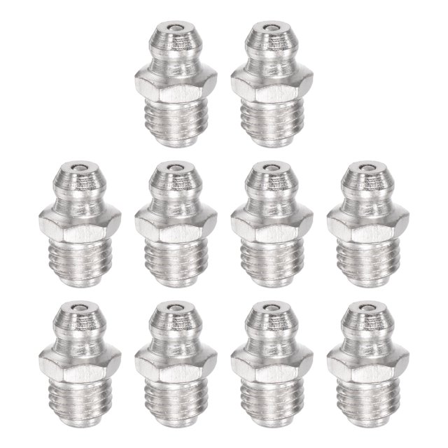 Unique Bargains Nickel-Plated Iron Straight Hydraulic Grease Fitting M8 x 1mm Thread 50 Pack