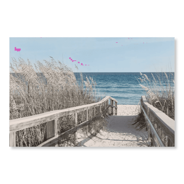Bouclair Toile Imprimée Aqua Boardwalk 36 X 24 Po (91,44 X 60,96 cm)