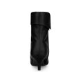 thumbnail image 2 of Unique Bargains Women's Fold Over Kitten Heels Ankle Boot Black (Size 7.5), 2 of 8