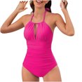 thumbnail image 2 of Ersazi Women's Solid Color Quick Drying One-Piece Swimsuit (XXL), 2 of 8