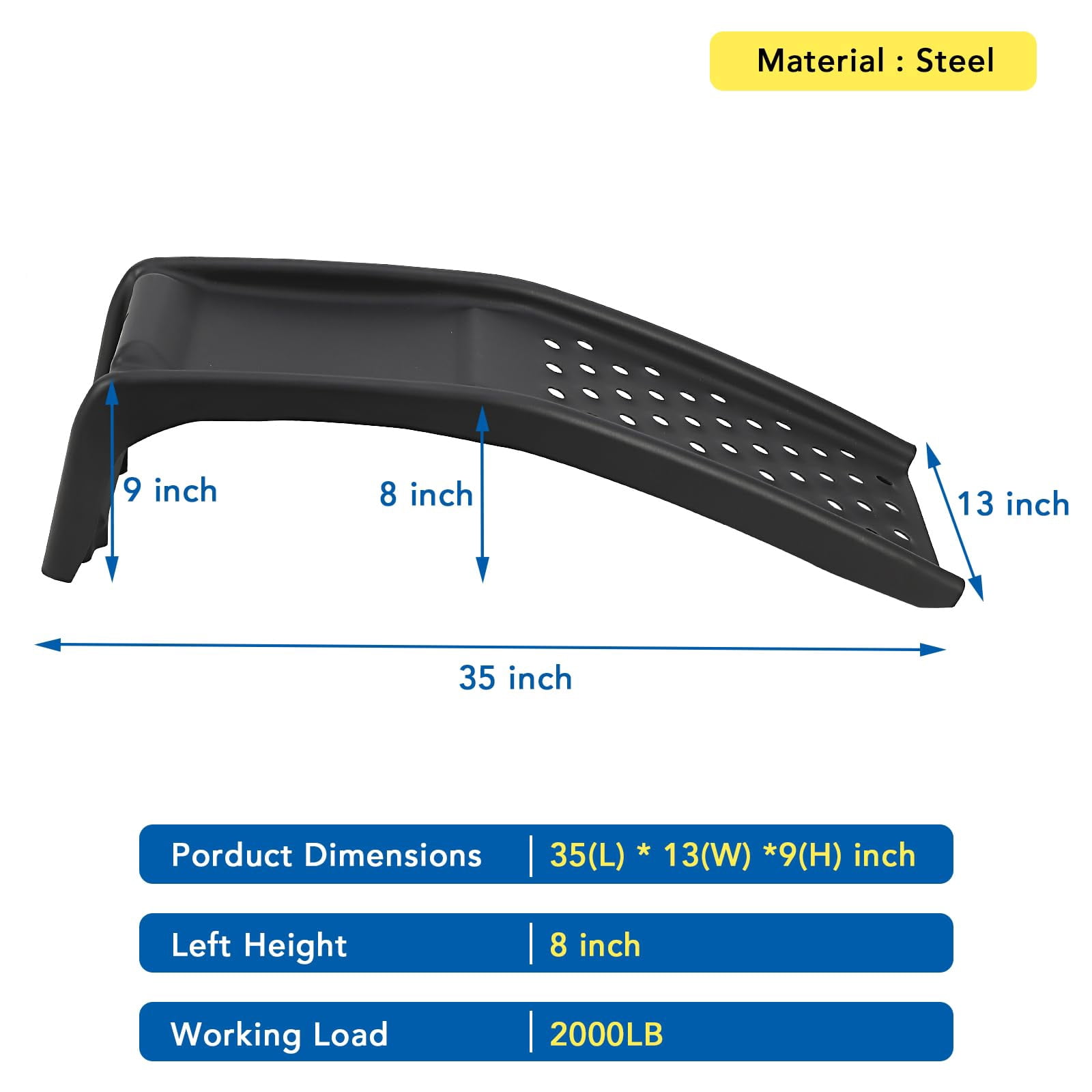 Steel Auto Ramps EDTara Heavy Duty Car Ramps Set Support 8000lbs Auto Ramp Solid Steel ...