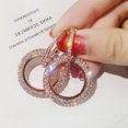 thumbnail image 2 of TopLLC Boucles d'Oreilles pour Femmes Mode Luxe Boucles d'Oreilles à Diamant Rond Boucles d'Oreilles à Strass Pailletées pour Femmes, Créoles en Diamant pour Femmes Cadeaux Bijoux, 2 of 3