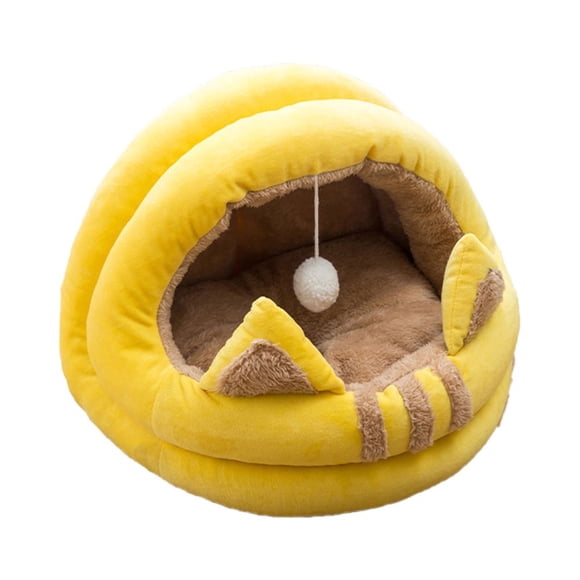 Lit pour Chat pour Chats d'Intérieur Tente pour Animaux de Compagnie Grotte avec Fond Antidérapant Lit Semi-Fermé pour Chat avec Jouet Suspendu Maison de Chat Doux Chiot Lit pour Animaux de Compagnie pour Petits Chiens Chiot Chats Chaton Chaton