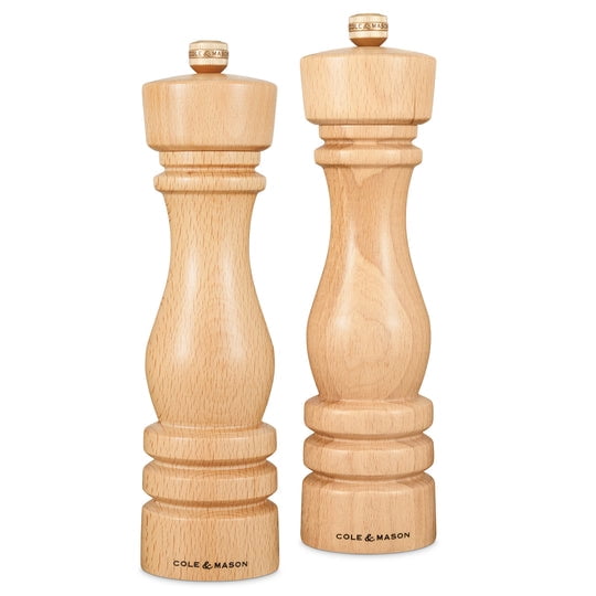 Cole & Mason - The London Collection Salt and Pepper Mill Gift Set, Natural Beech, 22cm / 8.5"