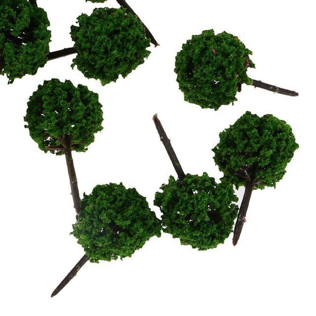 50 Pieces Ball Shaped Model Trees DIY Landscape Scenery Landscape Scenery N Scale Green