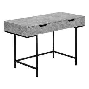 Monarch Specialties Bureau d'ordinateur, Bureau à la maison, Ordinateur portable, Tiroirs de rangement, 48"l, Travail, Métal, Stratifié, Gris, Noir, Contemporain, Moderne
