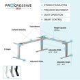 thumbnail image 3 of PROGRESSIVE DESK L en Forme de Bureau Debout 78 "x48", Coin 3 Hauteur de Scène Réglable Bureau Exécutif Électrique - Noyer Rôti, Cadre White, 3 of 9
