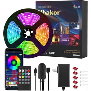 Led Strip Lights, Bluetooth App Controlled Led Lights for Bedroom, Sync to Music Led Strip,12V SMD5050 16.4FT FlexibColor Changing Led Strip with Remote for Bedroom, Ceiling, Party