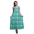 thumbnail image 1 of Bimba Robe Maxi à Bretelles Spaghetti Sans Manches pour Femmes en Rayonne à Imprimé Floral, Coupe Évasée - Grand, 1 of 5