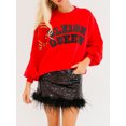thumbnail image 3 of FOCUSNORM Women's Christmas Loose Pullover Sparkly Rhinestone Letter Print Long Sleeve Crew Neck Sweatshirt, 3 of 8