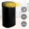 thumbnail image 2 of 13 Gallon Kitchen Trash Can Automatic Stainless-Steel Garbage Can with Touch-Free & Motion Sensor, Anti-Fingerprint Mute Designed Brushed Trash Bin , Black, 2 of 8