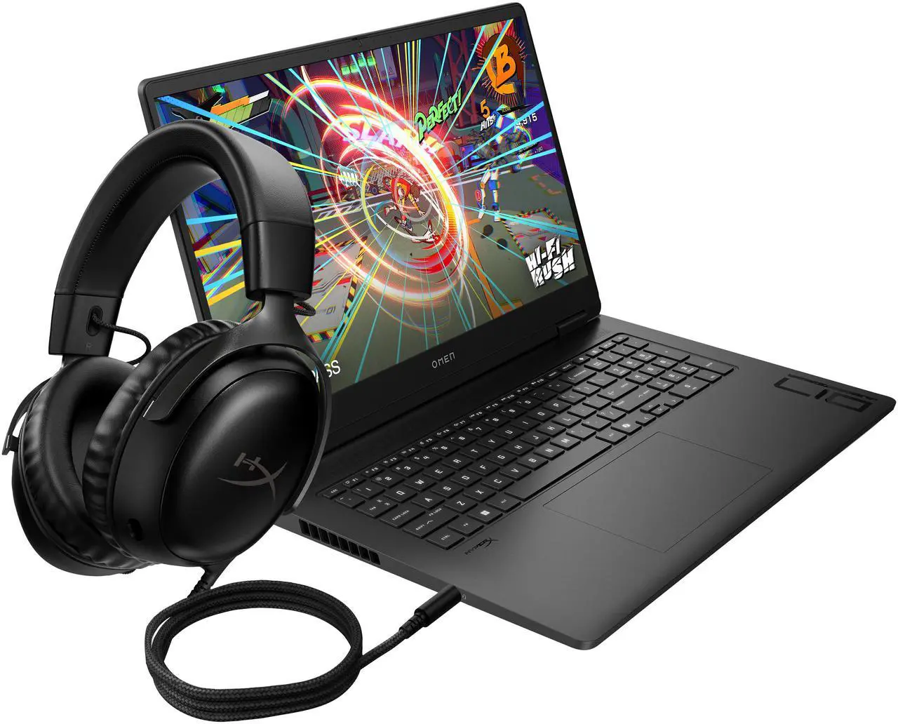 HP Omen 17.3" FHD 144Hz Gaming Laptop + HyperX Cloud III Bundle, AMD Ryzen 7 8845HS, NVIDIA GeForce RTX 4060, 16GB DDR5 5600, 512GB NVMe SSD, Windows 11 Home
