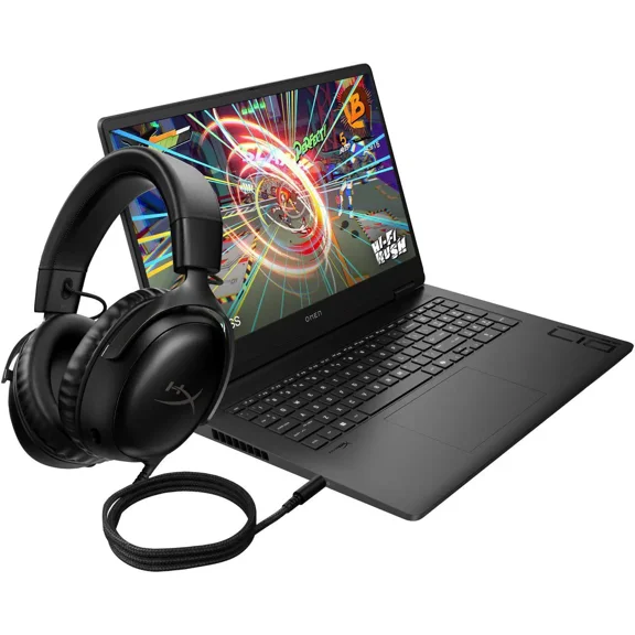 HP Omen Portable de Jeu 17,3 Po FHD 144 Hz + Ensemble HyperX Cloud III, AMD Ryzen 7 8845HS, NVIDIA GeForce RTX 4060, 16 Go DDR5 5600, SSD NVMe 512 Go, Windows 11 Famille