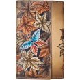 thumbnail image 3 of Artisan Hand-Painted Leaf Genuine Leather Bifold Wallet, 3 of 7