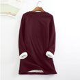 thumbnail image 3 of Hauts à Col Haut pour Femmes Automne et Hiver Mode Décontractée Tempérament Peluche Chaude sous-Couche Imprimé de Noël Pull Manches Longues Col Rond Long Pulls de Noël pour Femmes, 3 of 7