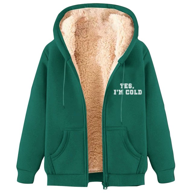 LOVZFMLL Jackets for Women's Fashionable Printed Fleece Hooded Sweatshirt Jacket