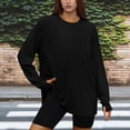 thumbnail image 2 of Diufon Oversized Sweatshirt for Women Long Sleeve Crewneck Loose Pullover Tops Solid Color Fall Fashion Clothes, 2 of 3