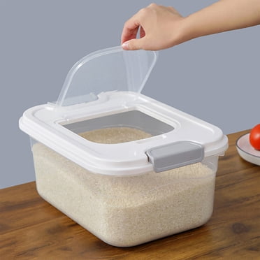 Chmadoxn Gadgets de Cuisine, Accessoires de Cuisine, Seau à Riz Scellé Seau à Riz Transparent Seau de Rangement pour Riz 10 Livres Boîte à Riz en Plastique Anti-Insectes Réservoir de Riz Seau de Rangement pour Farine Seau de Riz