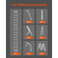 thumbnail image 2 of VEVOR Multi-Purpose Folding Ladder 7-in-1 4 Step 15.5ft Reach Height for Work, 2 of 9