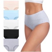 Soki Womens Underwear 5PC Cotton High Rise Briefs on Clearance