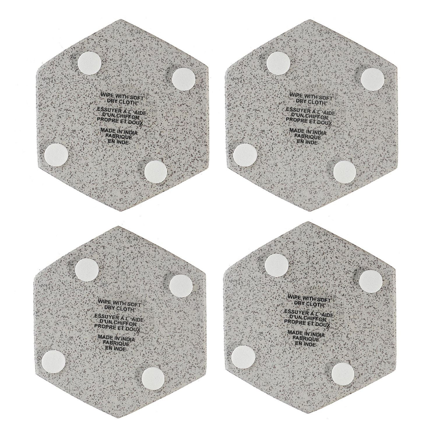 4Pc Terrazzo Stone Hexagon Coaster 4X4