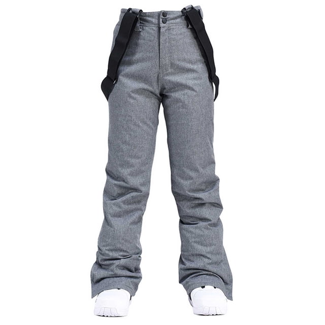 XZNGL Womens Insulated Bib Overalls Solid Color One-Piece Suspenders Trousers