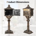 thumbnail image 3 of Costway Retro Cast Aluminum Mailbox Lockable Security Postal Letter Box withBaffle Door, 3 of 10
