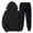 Black, variant on Innerwin Hoodies And Sweatpant Set Solid Color Mens Tracksuit Winter Hooded Warm 2 Piece Hoodie Light Gray XL