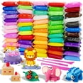thumbnail image 1 of Fuebueo Modeling Clay Kit 24 Colors DIY Model Magic Clay, Molding Clay Kit with Tools, Non-Sticky Soft and Super Light, Arts and Crafts Gift for Boys Girls Kids, 1 of 9