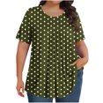 thumbnail image 1 of Plebaso Hauts pour Femmes Grande Taille Manches Courtes Blouses Plissées Décontractées Col Rond Été Tuniques Amples, 1 of 6