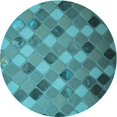thumbnail image 1 of Ahgly Company Tapis d'Intérieur Lavables en Machine, Carrés de Transition Vert Turquoise Foncé, Carrés de 3', 1 of 7