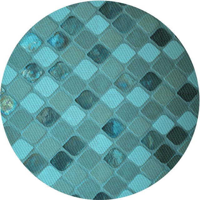 Ahgly Company Tapis d'Intérieur Lavables en Machine, Carrés de Transition Vert Turquoise Foncé, Carrés de 3'