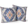 thumbnail image 1 of Blue Boho Throw Pillow Covers Set of 2 Monaco Rug Carpet Double Sided Pattern Cotton Soft Pillow Case Cushion Cover Pillowcase for Garden Couch Sofa Bed Decorative 20x20 inch, 1 of 5