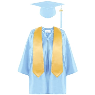 Kids Primary School Graduation Cap and Gown Set Sky Blue Cap and Gown Set Graduation Gift 4-5 Years Boys Outfit
